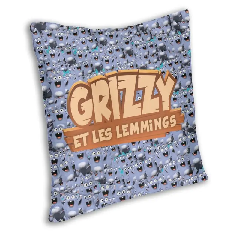 Toddler Grizzy And The Lemmings Art Cushion Cover Sofa Decoration Square Throw Pillow Case 40x40cm