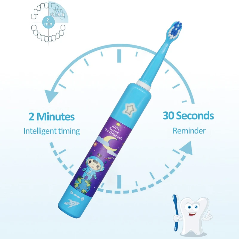 Musical Electric Toothbrush For Children Dental Electric Toothbrush Kids Oral Sonic Toothbrush Rechargeable 2 Tooth Brush Nozzle