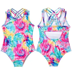 Bañador de una pieza para niñas, traje de baño para niños de 4 a 16 años, ropa de playa para verano