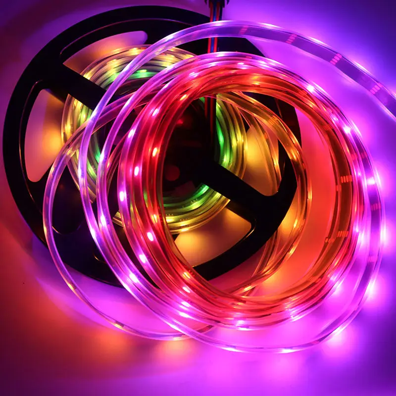 5m APA102 Smart Led Pixel Strip 30/60/144 Leds/pixels/m,IP30/IP65/IP67 DATA And CLOCK Seperately DC5V