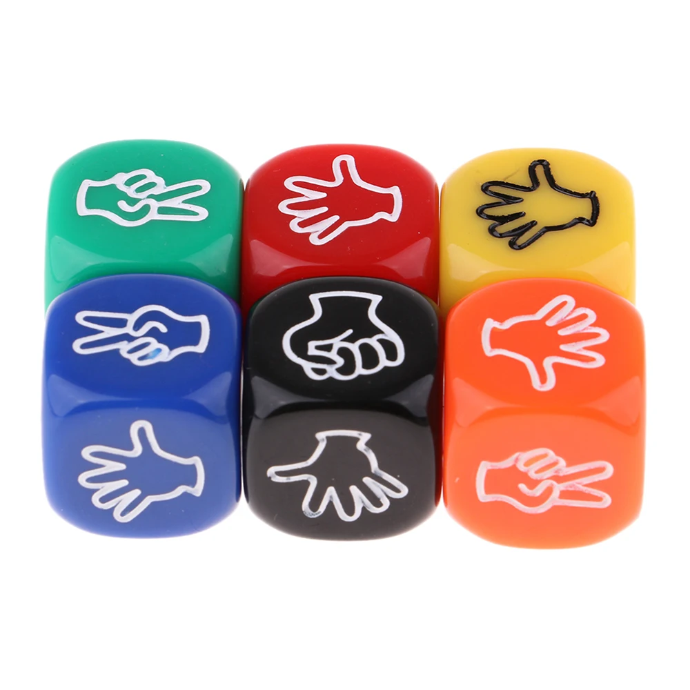 20mm Funny Dice Board Games Toy Creative Finger-guessing Game Dice Stone Rock Paper Scissors Game Family Party Supplies Dice