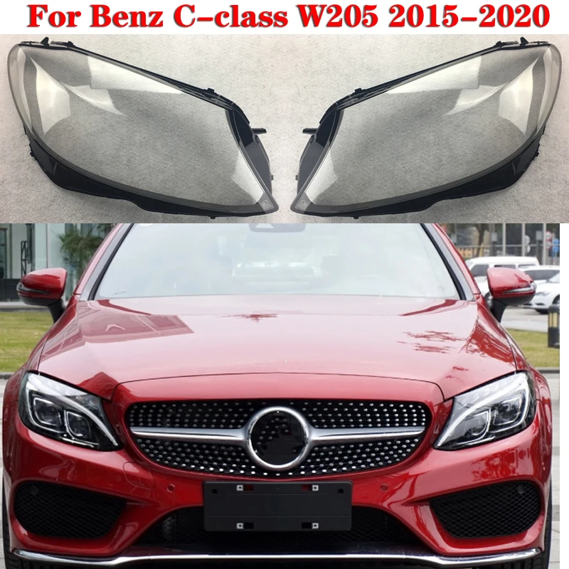 

Передняя светильник шка фары автомобиля для Mercedes-Benz C-class W205 C180 C200 C300 2015-2020, крышка фары, стеклянная крышка объектива