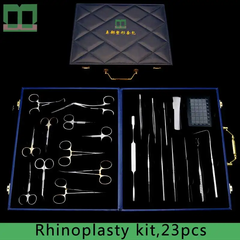 Rhinoplasty kit nasal scissors stainless steel surgical instruments and tools 23pcs septum scissors Carved nose needle holder