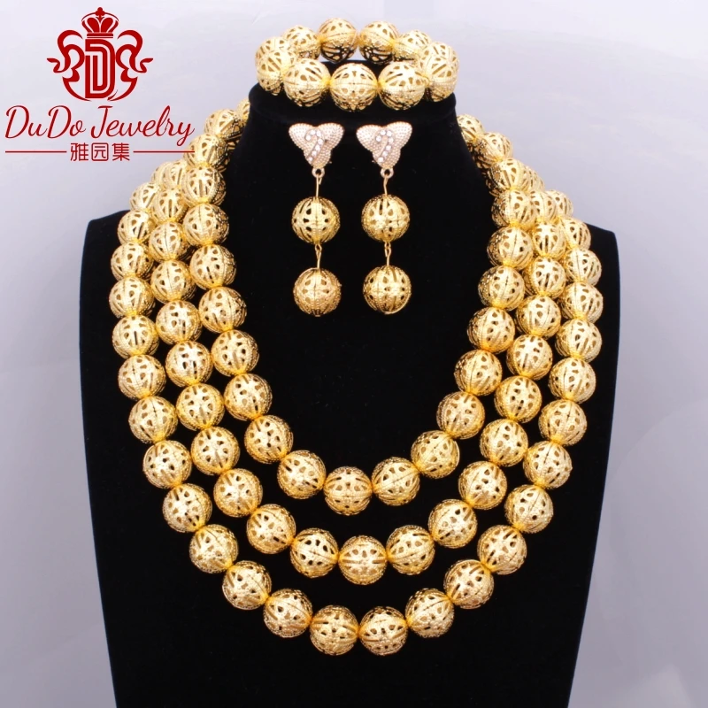 Arabic Ladies Jewelry Set Brand African Nigerian Beads Bridal Wedding Jewelry Set Costume Christmas Gift Necklace Bracelet New