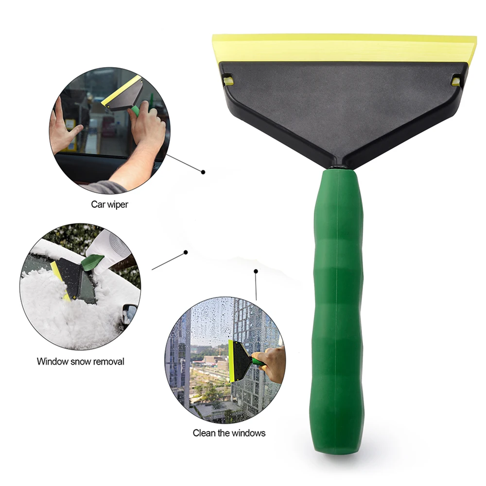 FOSHIO Handle Squeegee for Car Cleaning Tool Water Wiper Snow Shovel Ice Scraper Carbon Fiber Vinyl Wrap Window Tint Tool Washer