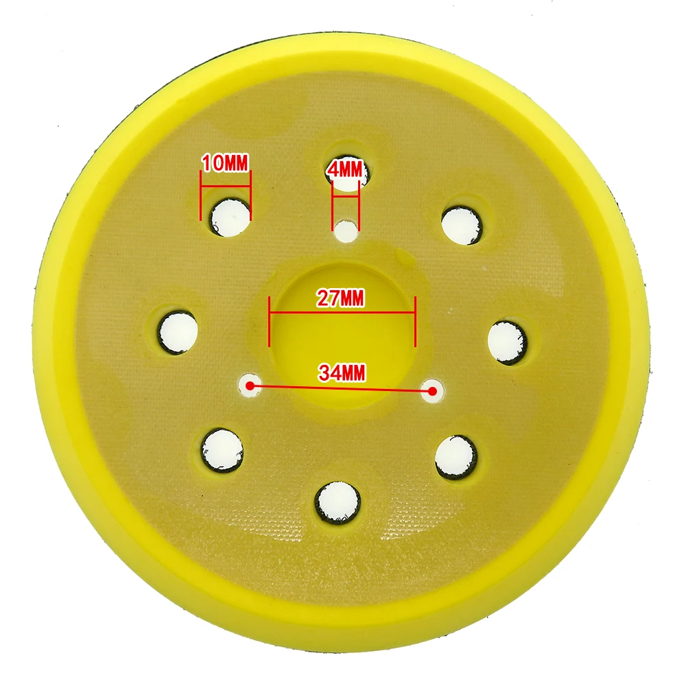 5 pollici 125mm 8 fori 3/4 chiodi tampone di supporto cuscinetti abrasivi a strappo per utensili per levigatrice ad aria levigatrice ad aria
