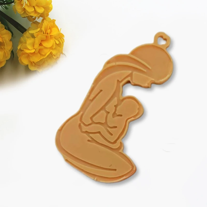 DIY Glossy Breastfeeding Mother Keychain Silicone Mould Crafts Polymer Jewelry Necklace Making Tool Epoxy Resin Mold