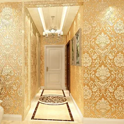 Papel de parede dourado em relevo 3D para casa, rolo de luxo, floral prateado clássico, papel de parede da sala, quarto, TV