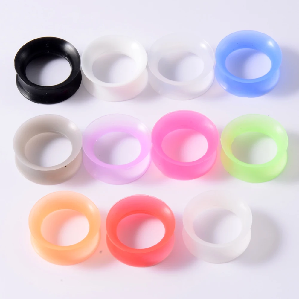 2Pcs Silicone Ear Plugs and Tunnels Ear Piercings Earlets Screwed Earring Expander Ear Gauges Body Jewelry Piercings