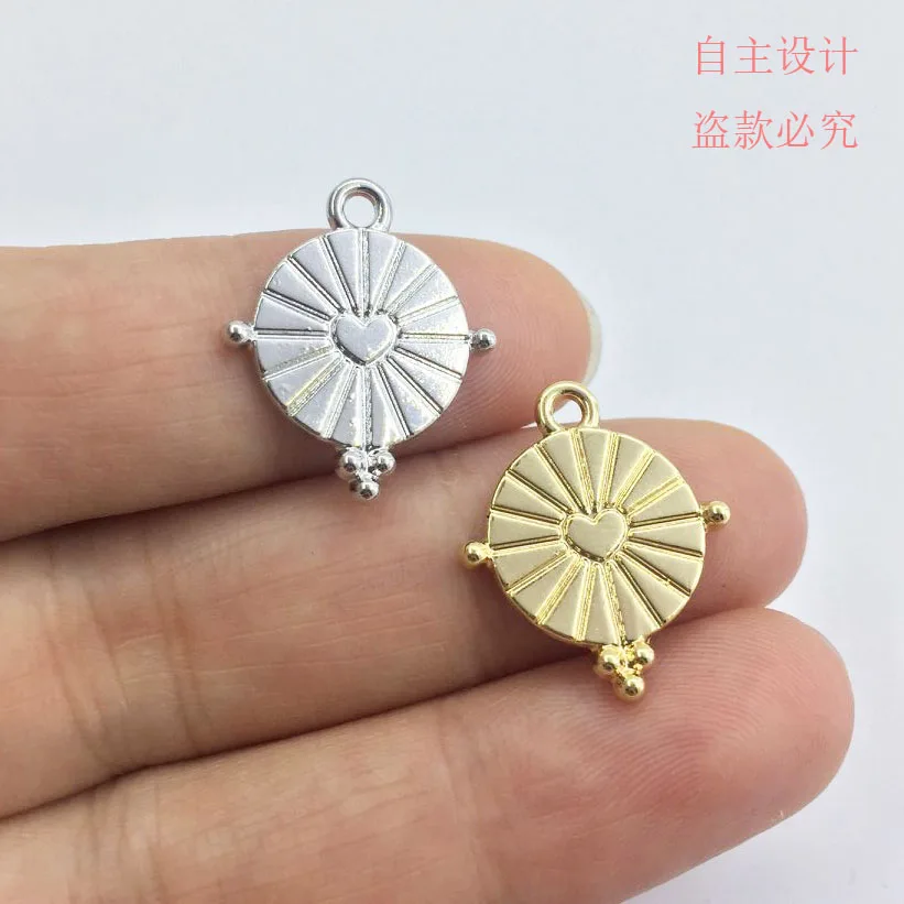 Eruifa 20pcs Hot 15mm Nice Coin Zinc alloy DIY Charms Pendant  Jewelry handmade DIY 2 Colors