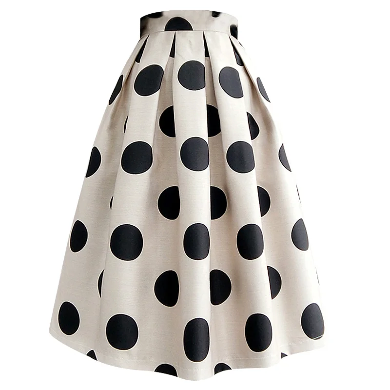 

Spring autumn Jacquard polka dot ball gown skirt women high waist knee length umbrella skirt