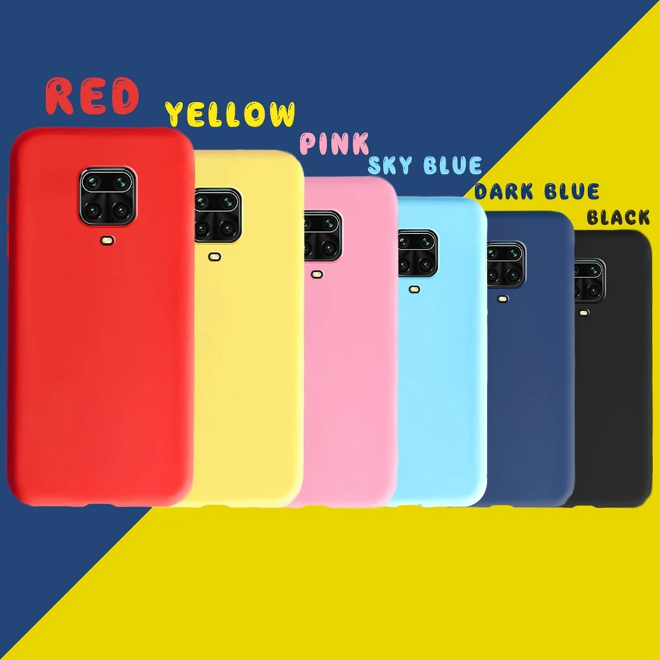 Case For Xiaomi Redmi note 9S 9 S Case Note9 Pro Simple Plain Color Silicone Cover Fundas on for Redmi Note 9 Pro Max Phone Case