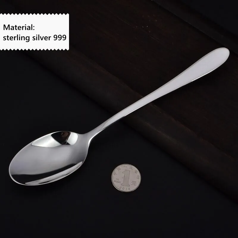 Western tableware set sterling silver S999 coffee spoon sugar tea dessert kitchen steak spoon knife and fork coffee tea spoon