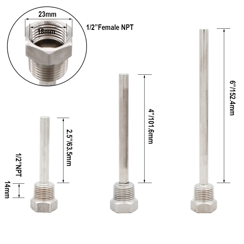 Termometr zegarowy Thermowell 2.5/4/6 \