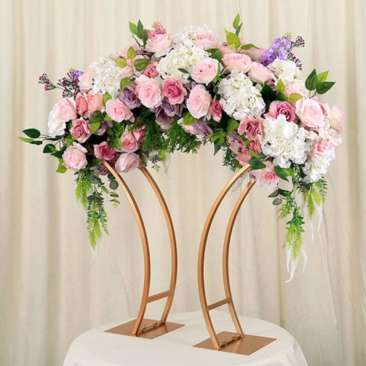 

Latest design wedding stage decoration walkway stand wedding metal backdrop arch for sale table decor AB0790