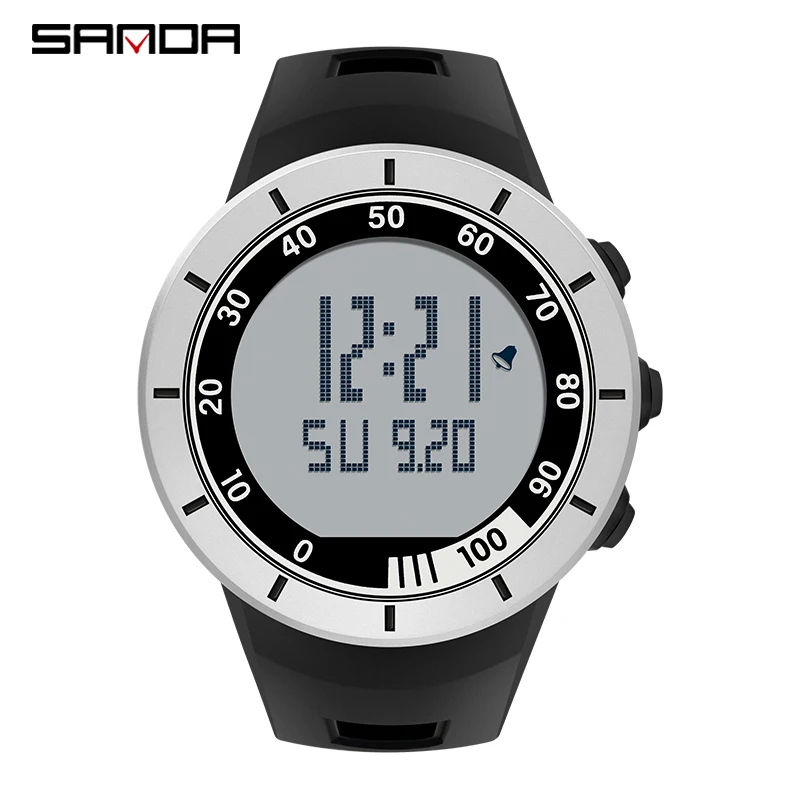 Fashion Brand SANDA Men Watch Luxury Large Dial Digital Watches Luminous Electronic Wristwatches Men\'s Sport Hour Alarm Clock