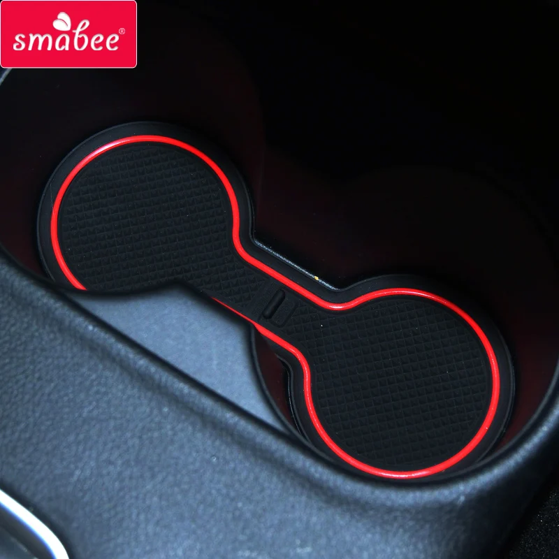 smabee Car Gate Slot Mats For Mitsubishi Outlander 2013 - 2019 3rd Gen Interior Accessories Door Groove Mat Non-Slip Rubber Pad