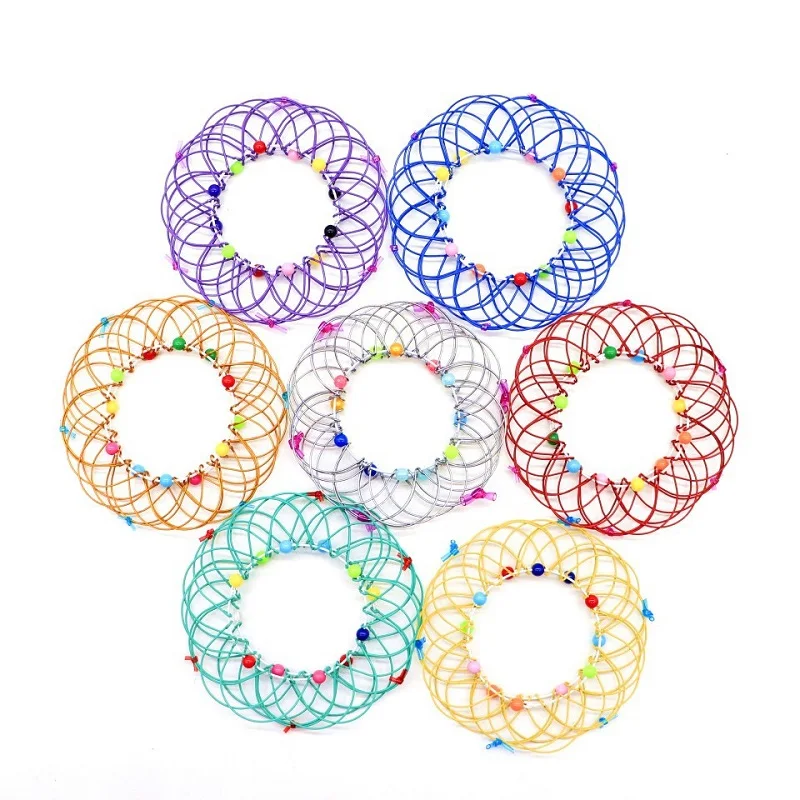 Fidget Toys Anti Stress Toy Stress Relief Magic Iron Ring Variable Flower Basket Ornaments Children Gifts