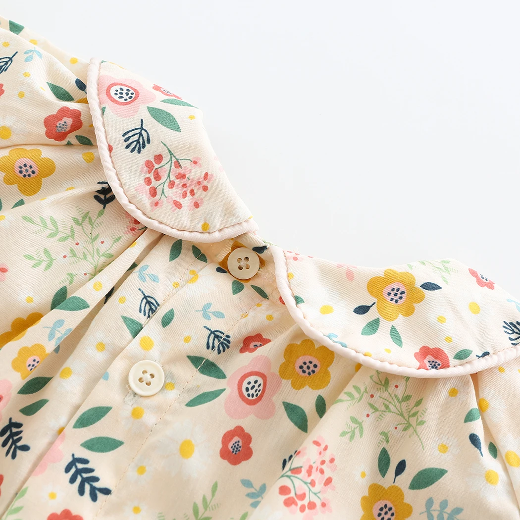 Adorable Floral Girls Shirt Spring Long Sleeve Petal Collar Blouse for Girls Clothes Infant Kids Tops Children Jackets Outwear