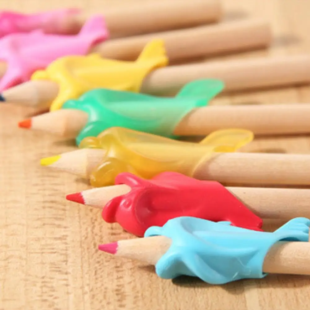 10Pcs/Set Children Students Pencil Holding Practise Dolphin Fish Writing Posture Correction Device Silicone Hold A Pen Corrector