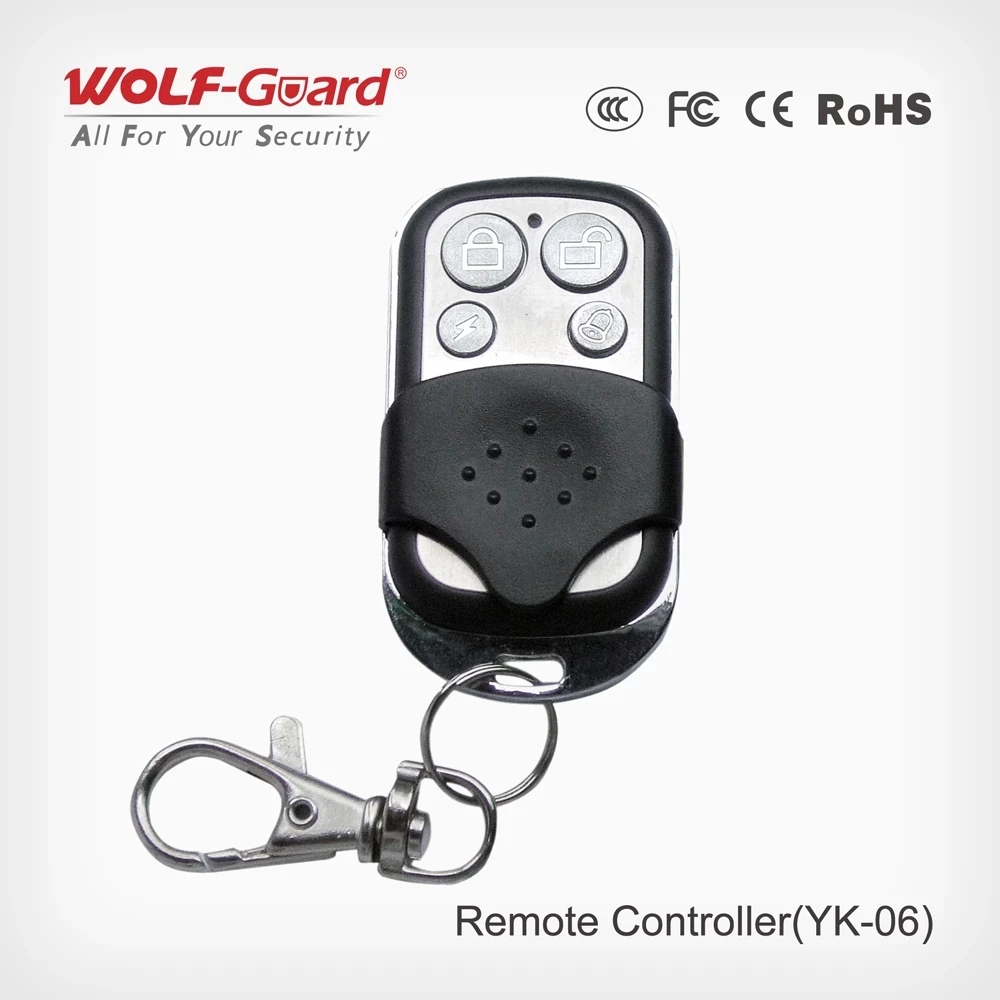 Wolf-guard-controle remoto sem fio de 433mhz, 4 chaves, acessórios portáteis, sistema de alarme, contra roubo