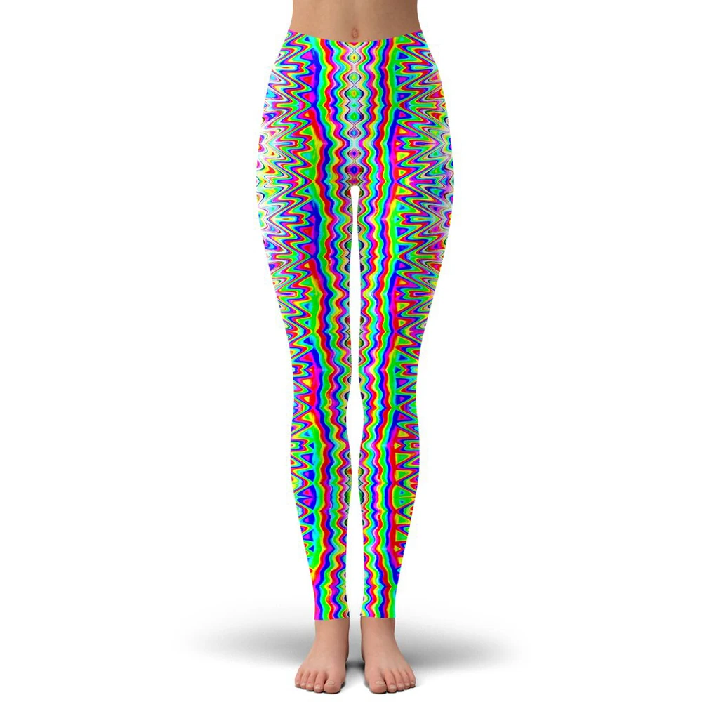 Tie dye psychedelic Style Fashion Women Leggings 3D Printed Rainbow Paint Leggings Sexy Elastic Female Skinny Leggings DDK25