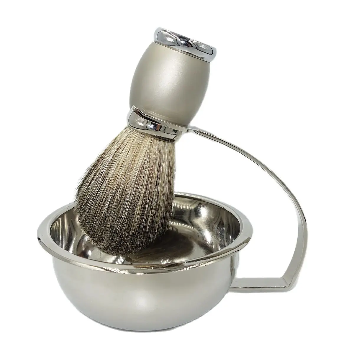 

Shaving Brush and Bowl Set with Pure Badger Hair and Soap Foam Mug Stand Holder Men Grooming Tool