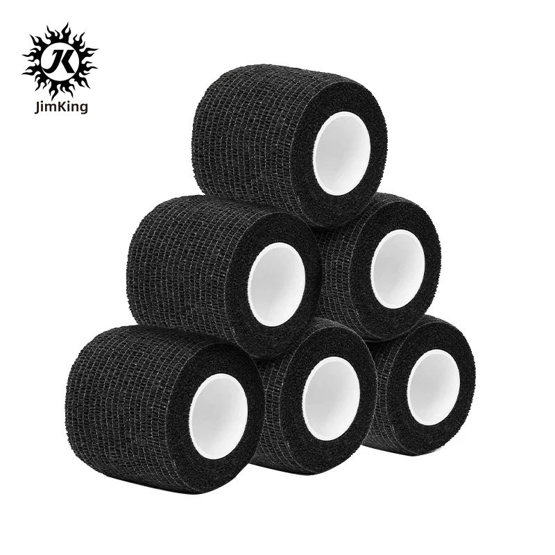 4/6/8/12/24/48pcs Black Self Adhesive Elastic Wrap Tape Tattoo Machine Grips Cover Bandage Permanent Tattoo Supplies Accessories