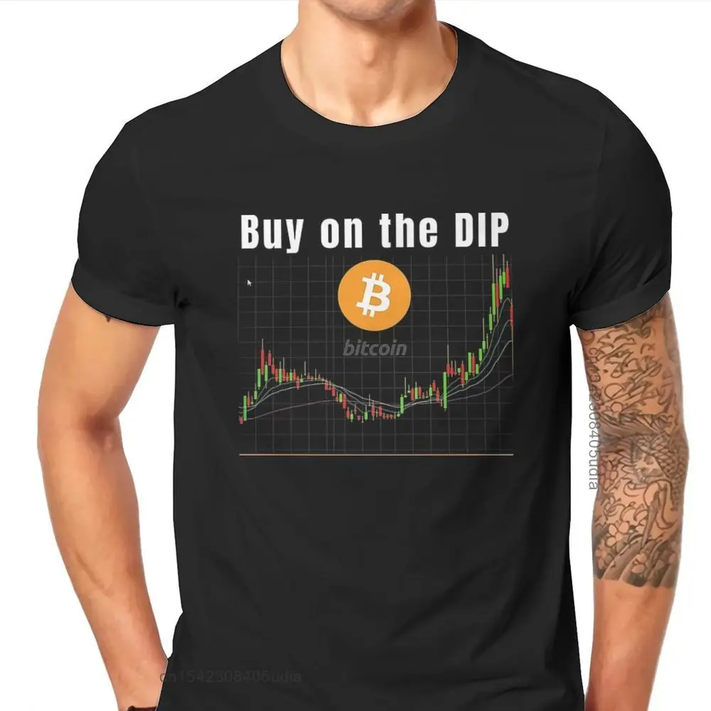 Bitcoin Cryptocurrency Art Buy On The Dips T Shirt Harajuku Punk High Quality Tshirt Loose O-Neck Women Men Shirt