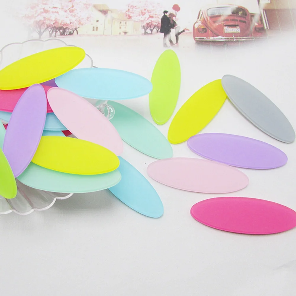 100pcs/lot candy color frosted acrylic taper oval padded applique Crafts for DIY stick clip accessories