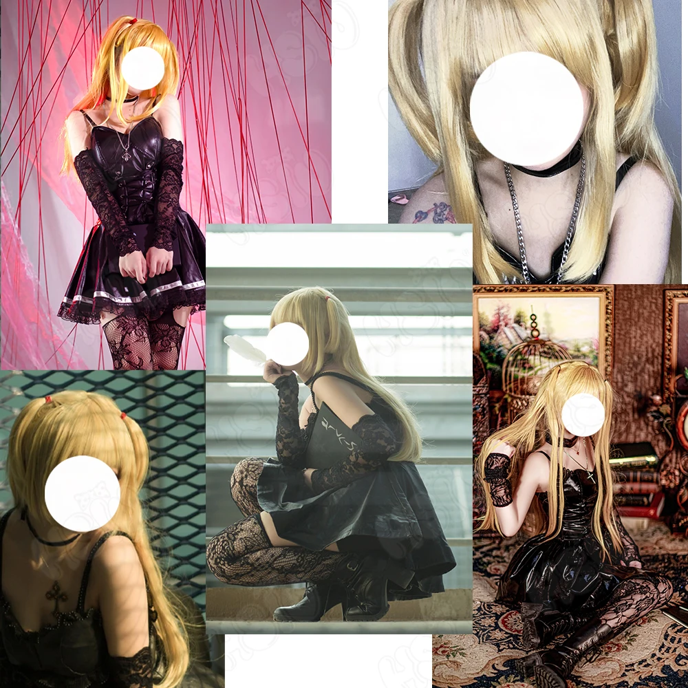 Misa Amane Cosplay Wig Anime Death Note Cosplay「HSIU 」Fiber synthetic wig Misa Amane Women Death Note Cosplay Golden Long Hair