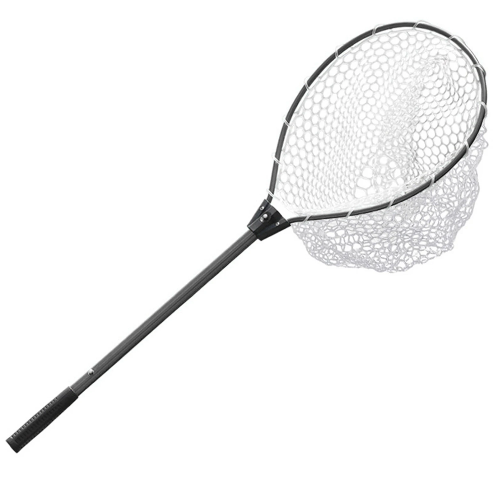 

Fishing Net Non-slip Silicone Single SectionTelescopic Pole Net With PVC Mesh Pocket Aluminum Folding Dip Fish Landing Net Ideal