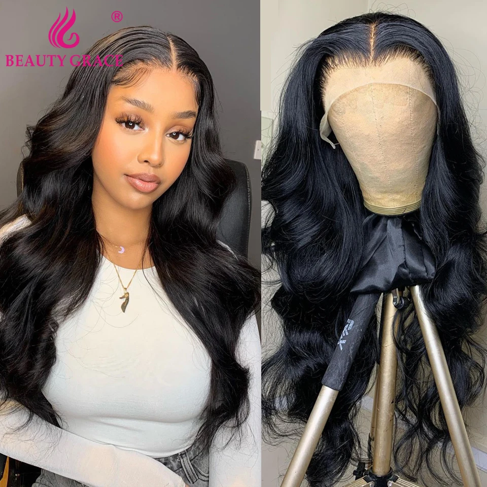 Perruques Lace Front Wig Body Wave brésiliennes, cheveux naturels, 13x4, 22 \