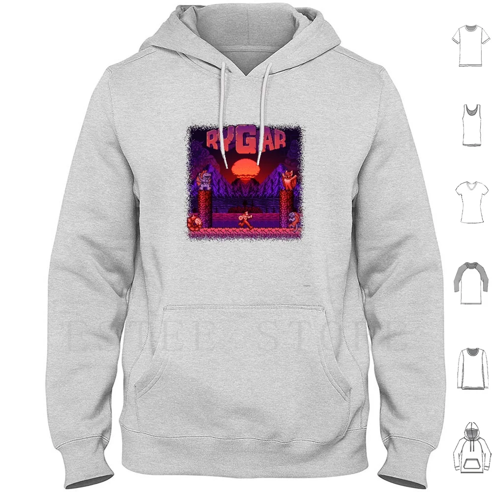 Legendary Hoodies Long Sleeve Rygar 8bit 8 Bit Gaming Retrogaming Gamer Pixelart Pixel Art Videogames Video Games