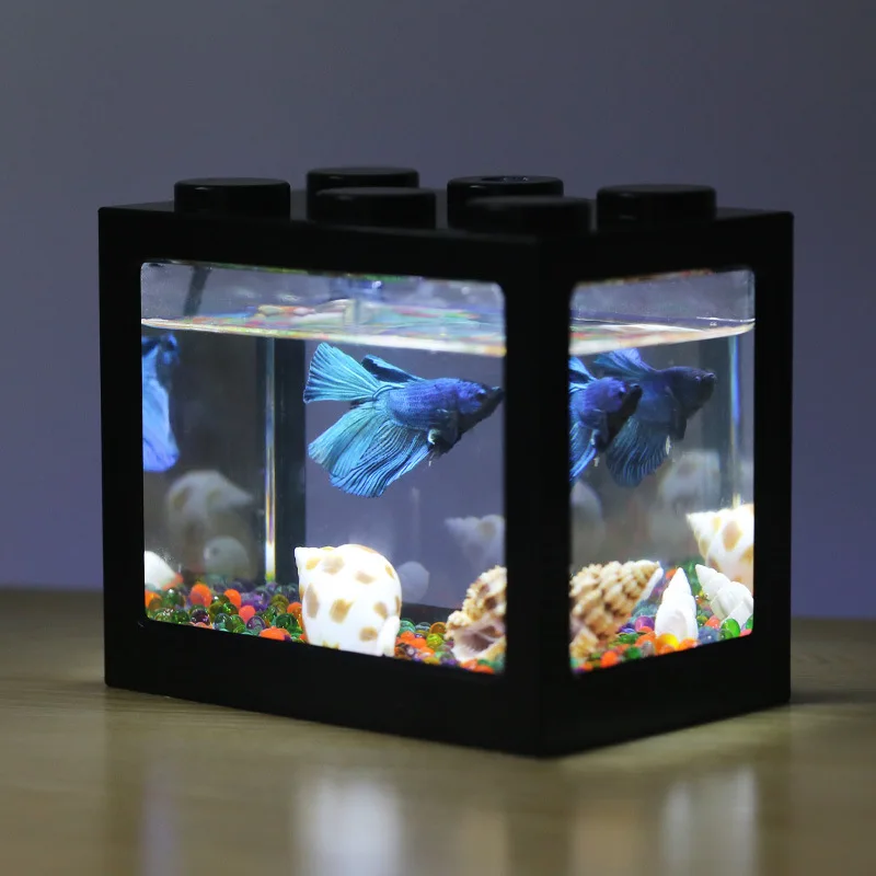 Betta fish Fighting Cylinder Rumble Fish Cylinder Mini Aquarium Building block fish tank