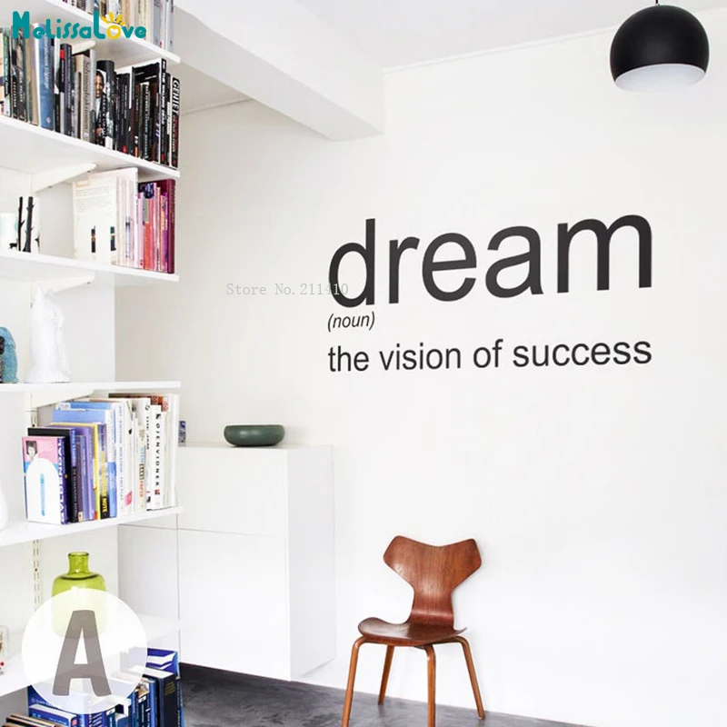 Dream Wall Stickers The Vision Of Success Quotes For Office Home Vinyl Art Parsing Decals Removable Analysis YT2640