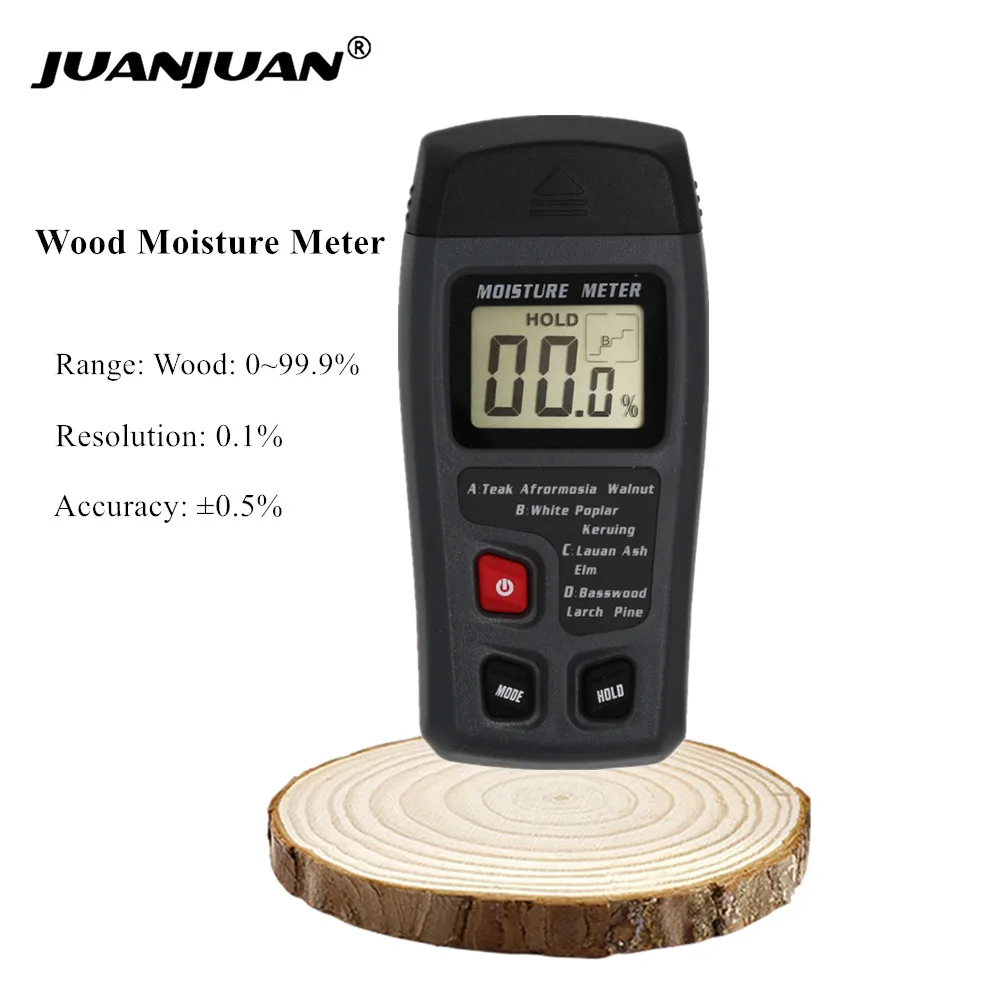 MT10 2 Chân Kỹ Thuật Số Đồng Hồ Đo Độ Ẩm Gỗ 0-99.9% Gỗ Độ Ẩm Bút Thử Gỗ Ẩm Ướt Báo Với Màn Hình LCD Lớn 40%