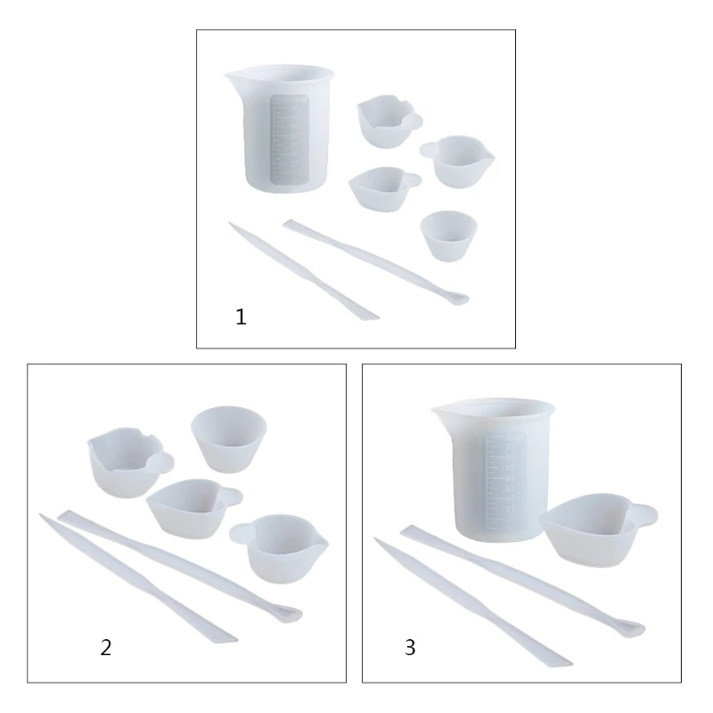 1 Set Reusable Resin Art Mixing Measuring Cups Silicone Stir Stick Epoxy Mold Jewelry Making DIY Tool