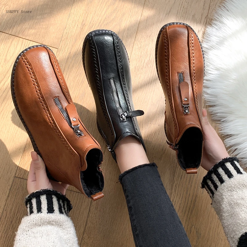 

Short Boots Women's 2022 Autumn Fashion New Soft Bottom short Boots Flat Bottom Comfortable All-match Casual Women's Boots