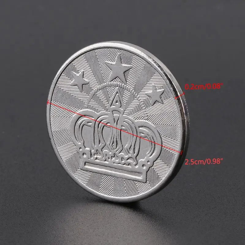 10pcs 25*2mm Game Token Stainless Steel Arcade Game Coin Pentagram Crown Tokens for Arcade Game Machine Drop Shipping