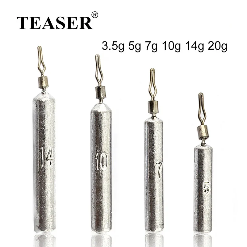 TEASER A015 Drop Shot Weight Sinker 2.5g 3.5g 5g 7g 10g 14g 20g Metal Jigs Carp Fishing Bait Sinker Saltwater Tackle Accessories