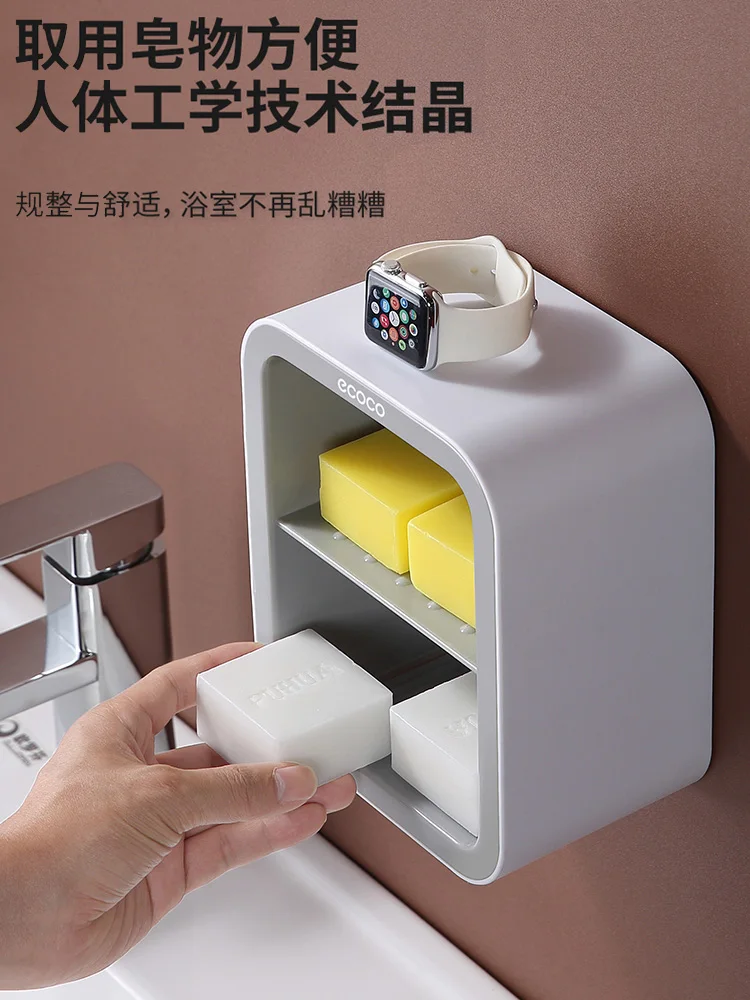 Doppel-schichten Bad Seife Ablauf Rack Wand Lagerung Rack Regal