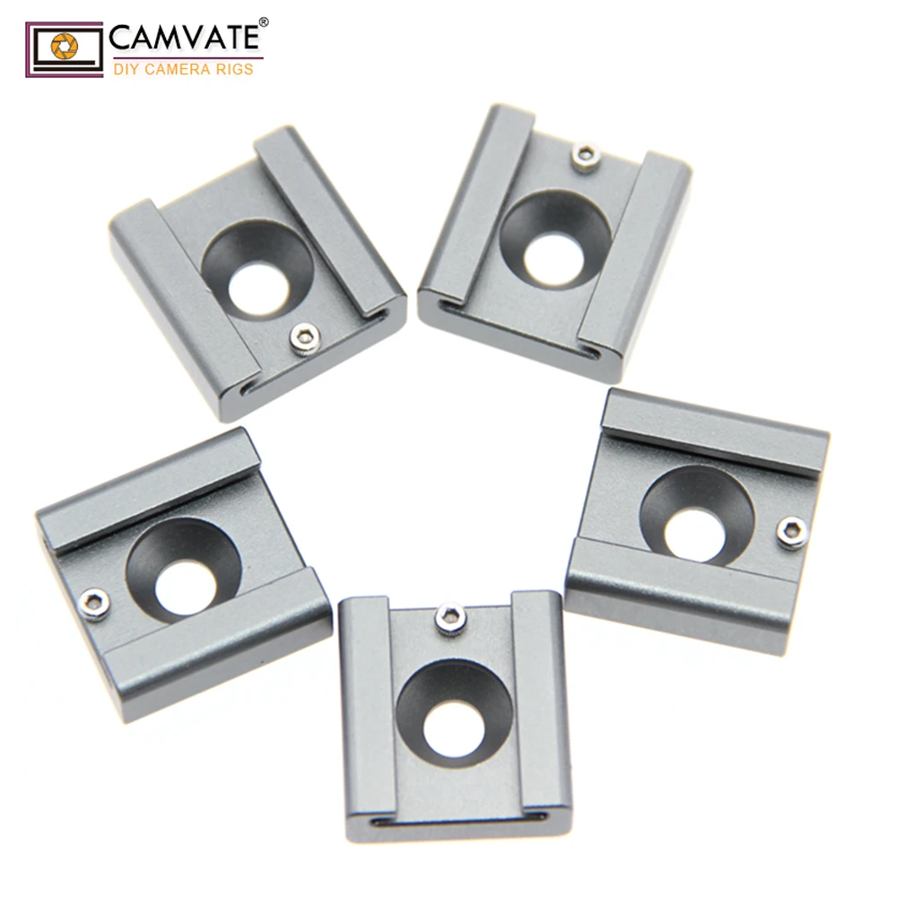 CAMVATE 2 шт. крепление горячего/холодного башмака с 1/4 "монтажным отверстием для DSLR камеры светильник, микрофон, монитор, крепление вспышки