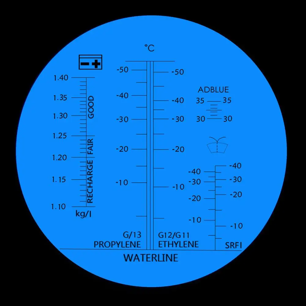 Yieryi herramienta de prueba de mano 4 en 1 líquido de motor glicol anticongelante punto de congelación refractómetro de batería de coche probador anticongelante