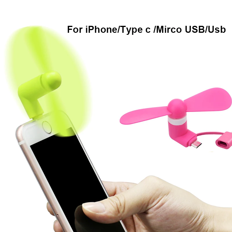 Creative Portable Mobile Phone USB Gadget Fans Tester Micro USB /Android/USB/Type C Mini Fan For iPhone Xiaomi Samsung Huawei