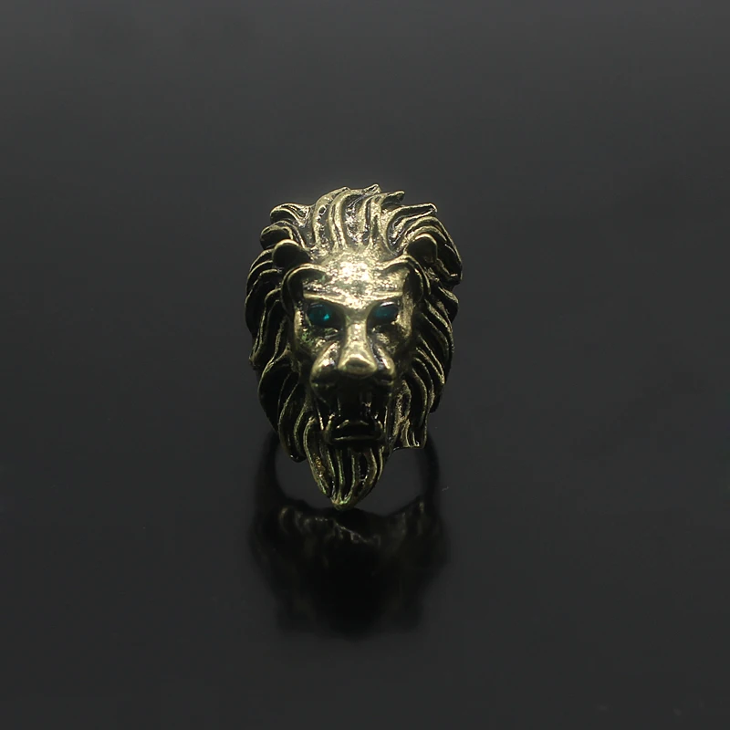 Vintage Animal Ring Lion Head Rings Domineering Blue Eyes Retro Punk Lion Ring Steampunk Bronze Rings Men Jewelry Drop Shipping