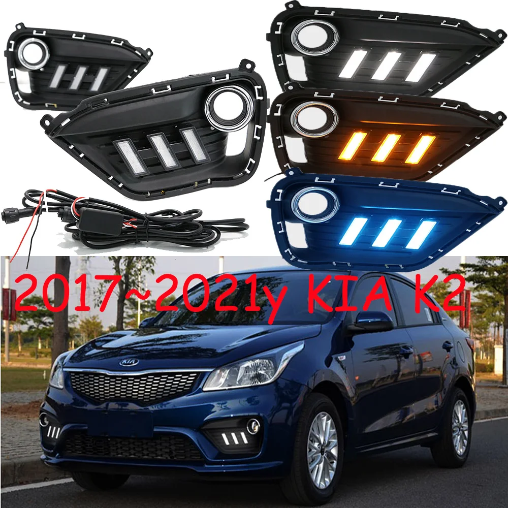 

car bumper RIO headlamp for KIA K2 RIO daytime light 2017~2021y DRL car accessories LED headlight for KIA K2 fog light