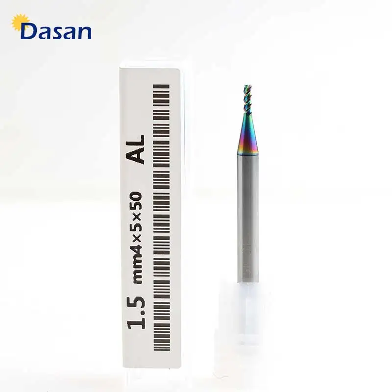 1pcs End mills Flat Carbide 3F 1mm 1.5mm 2mm 3mm 4mm 5mm 6mm  HRC55 High Quality Milling Cutter Tool for  Aluminum  Wood