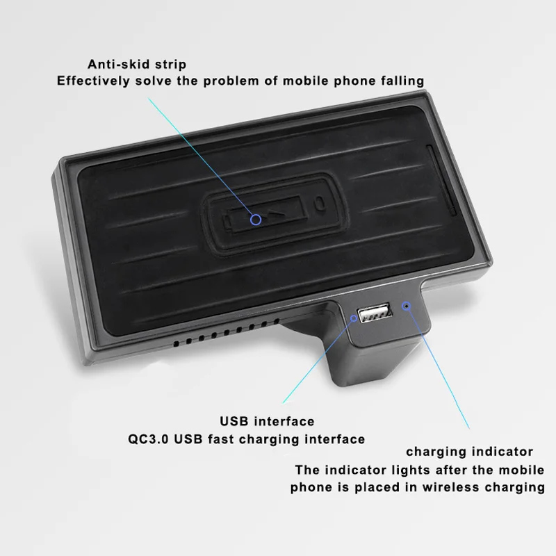 Carte de charge USB sans fil pour voiture BMW, chargeur de téléphone portable rapide, QI, F15, F16, X5, X6, 2014-2018