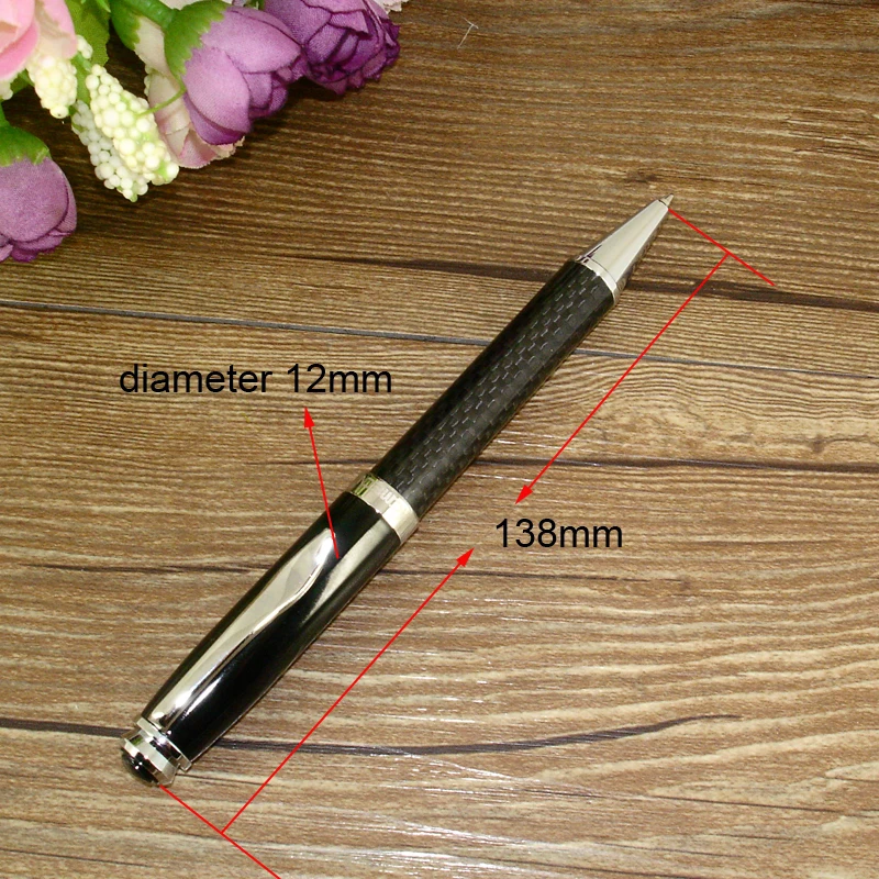 Luxury 2pcs / Lot Classic Office & School Writing Stationery Gift  Sets Ball Pen & Mechanical Pencil Carbon Fiber Twin Pen Sets